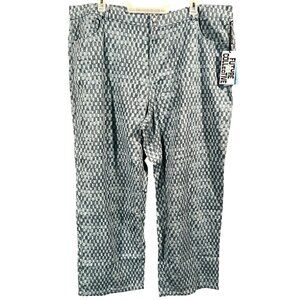 NEW Future Collective Womens Blue Plaid Denim Jeans Mid Rise Straight Leg 22